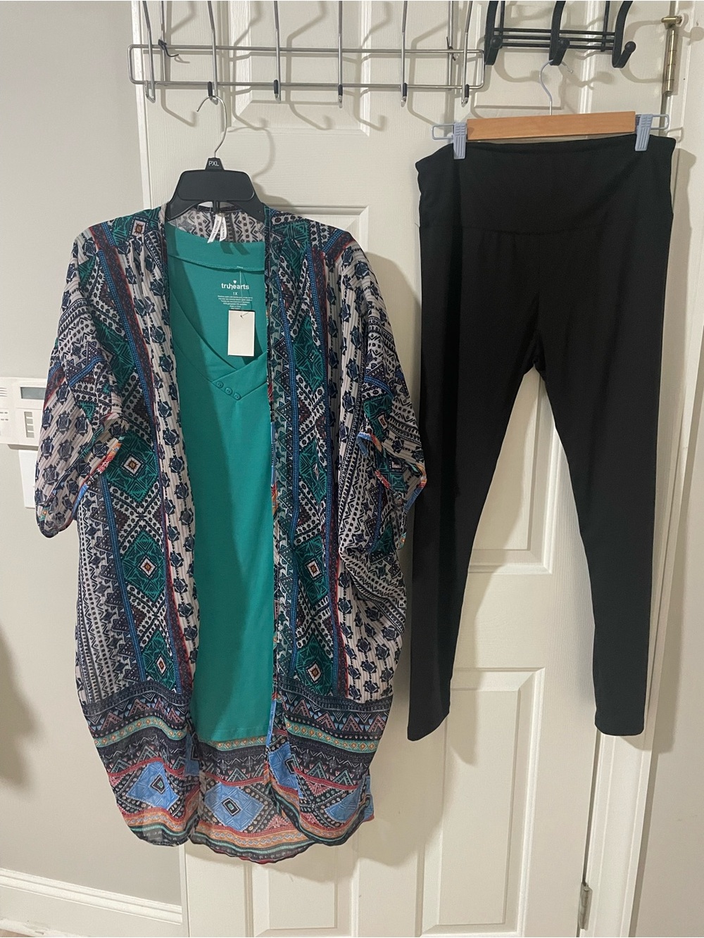 Black High-Waist Ponte Leggings truheart teal nwt tunic kimono